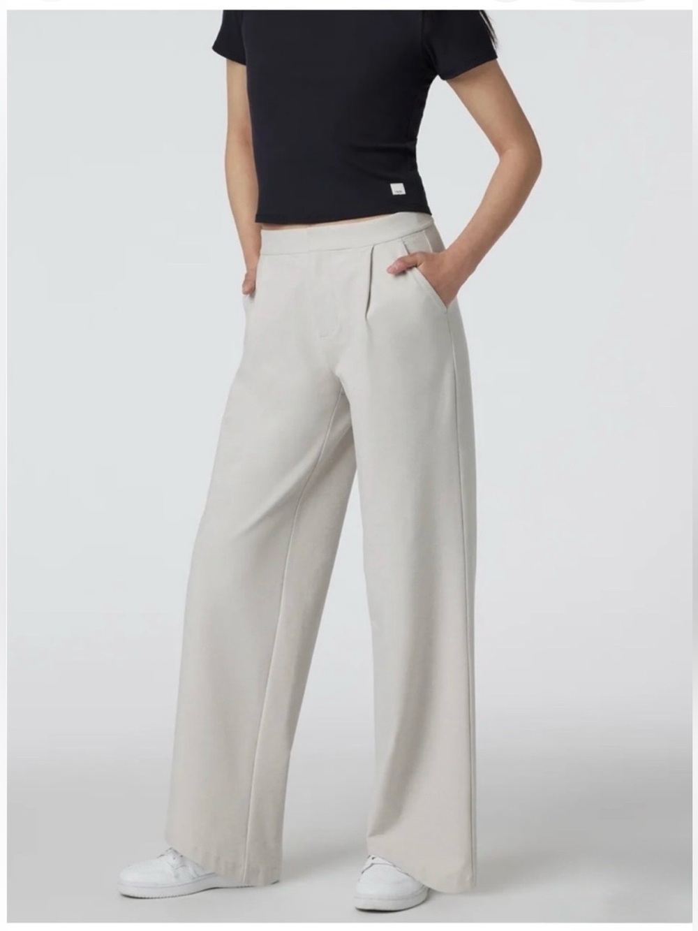 Vuori Elevation Trouser Pants Women Size Small Cream Ecru Heather High Rise $128